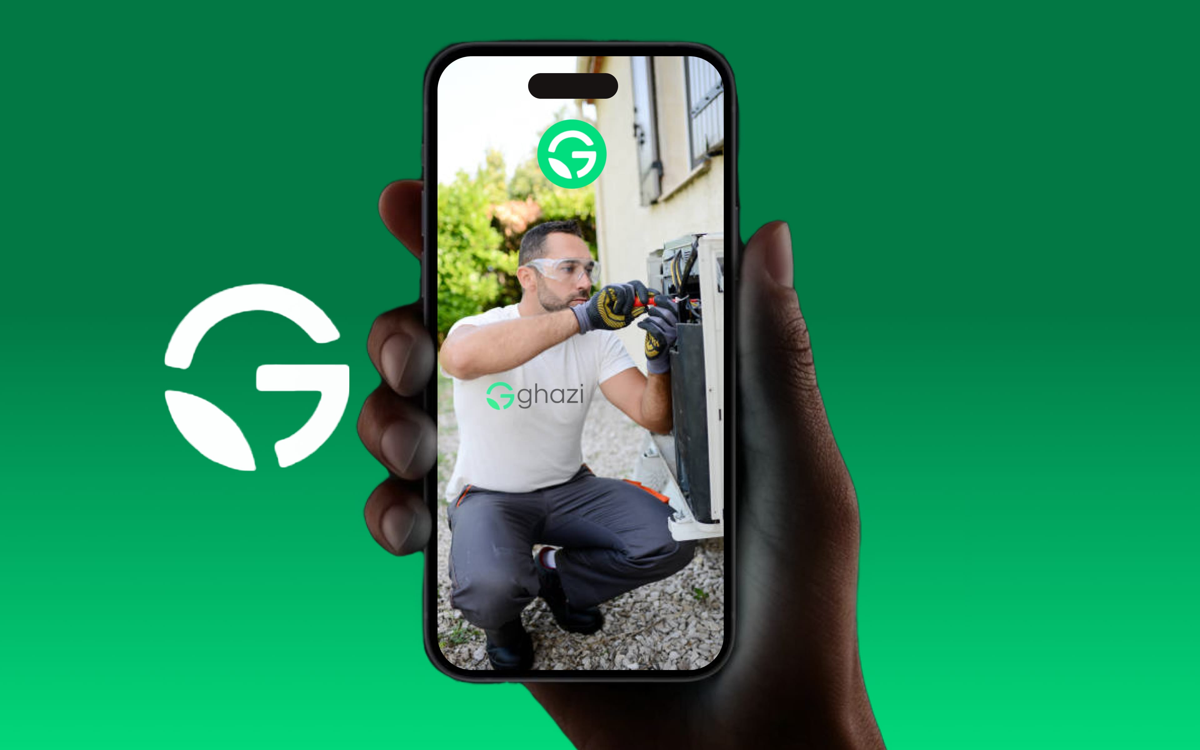 Ghazi certified technician home services app mockup